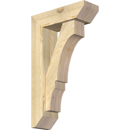 Ekena Millwork Balboa Slat Rough Sawn Bracket w/ Offset Brace, Douglas Fir, 6"W x 18"D x 30"H BKT0604X18X30BOA06RDF